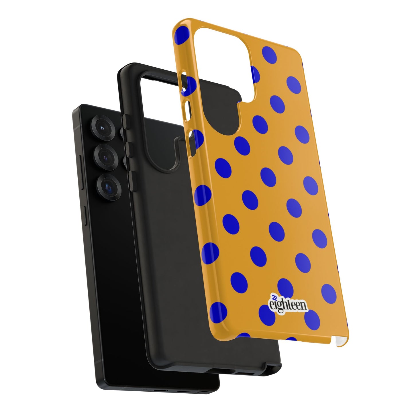Royal Blue & Gold Polka Dot Tough Phone Case