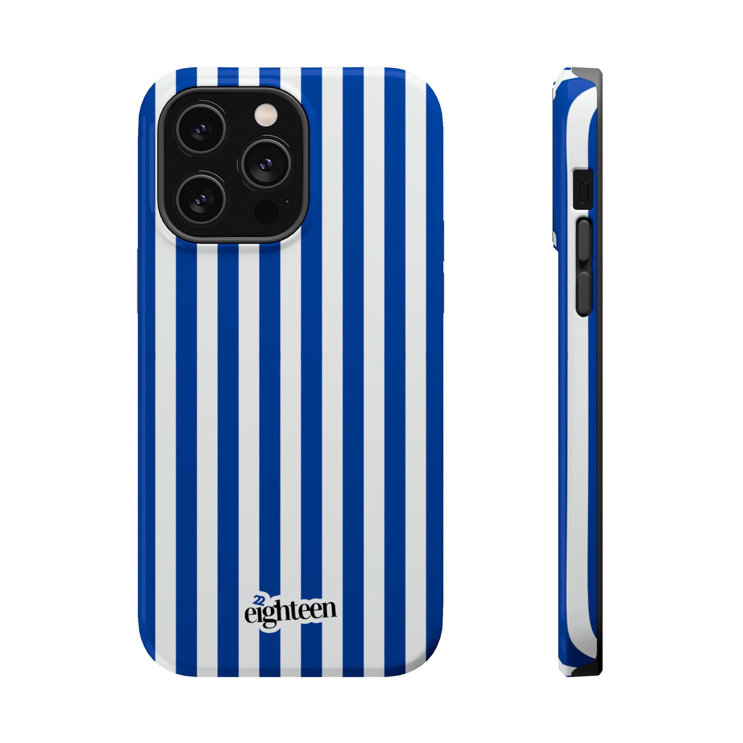 Royal Blue & White Sorority Stripe MagSafe Tough Case
