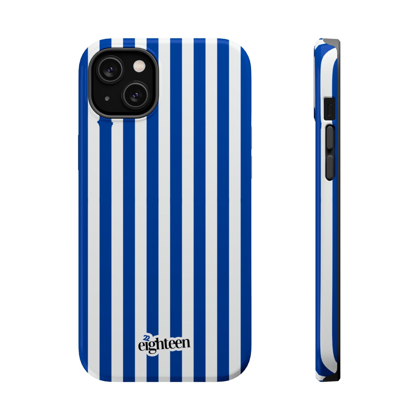 Royal Blue & White Sorority Stripe MagSafe Tough Case