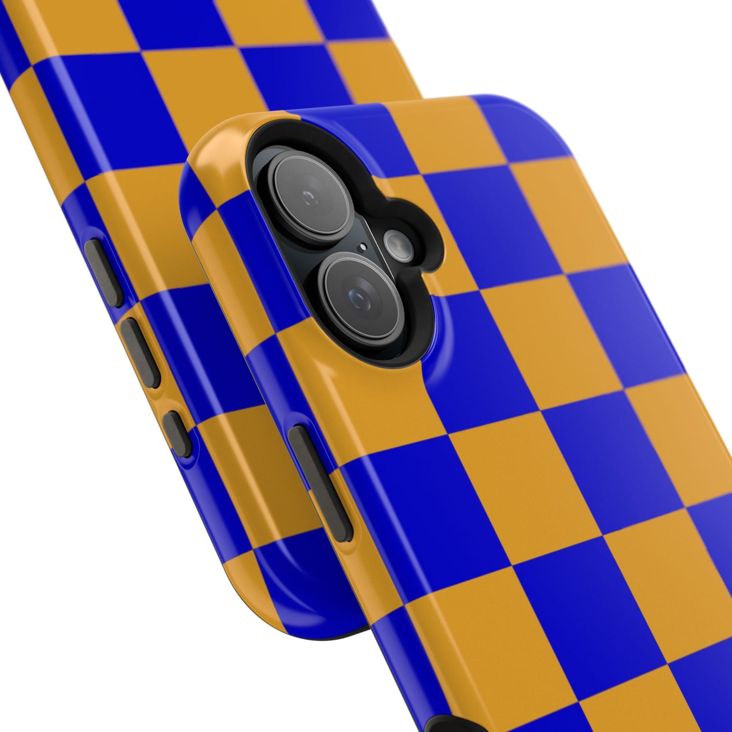 Royal Blue & Gold Checkered MagSafe Tough Case