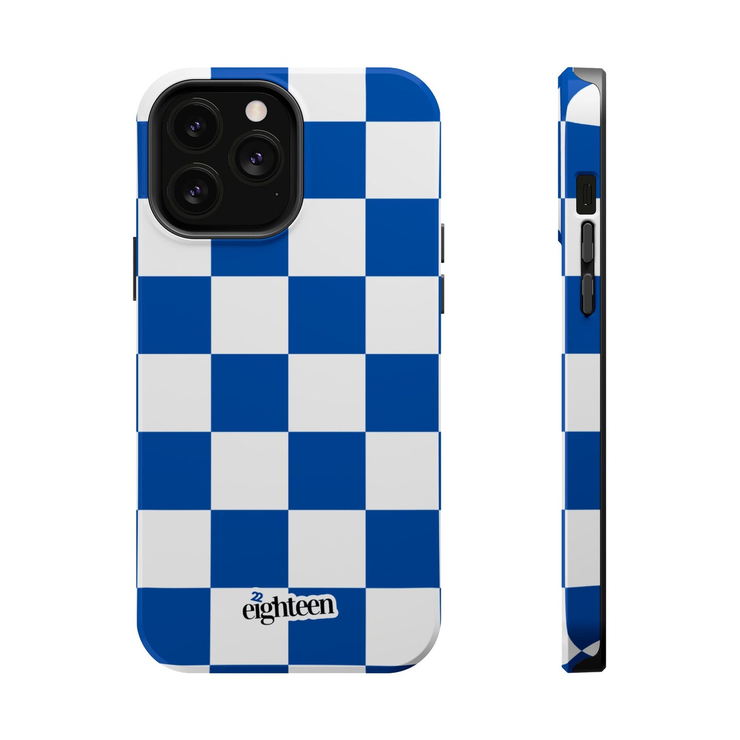 Royal Blue & White Sorority Checkered MagSafe Tough Case