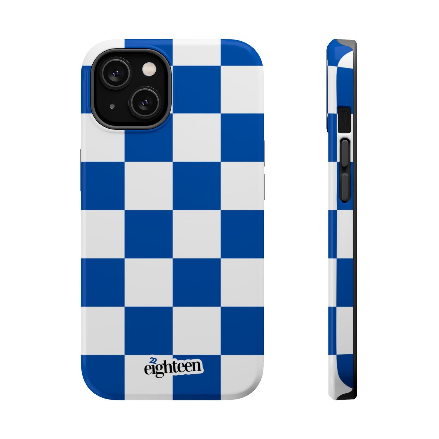 Royal Blue & White Sorority Checkered MagSafe Tough Case