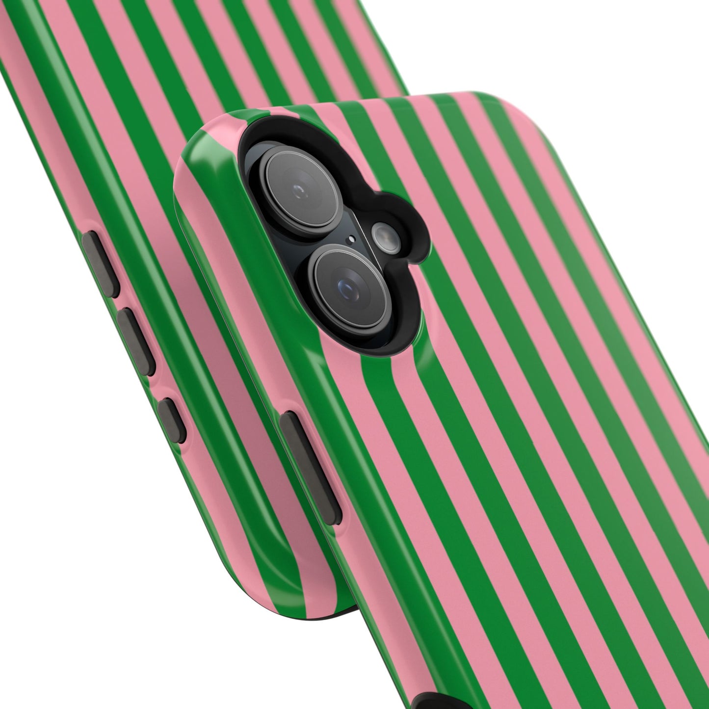 Pink Salmon & Apple Green Sorority Stripe MagSafe Tough Case