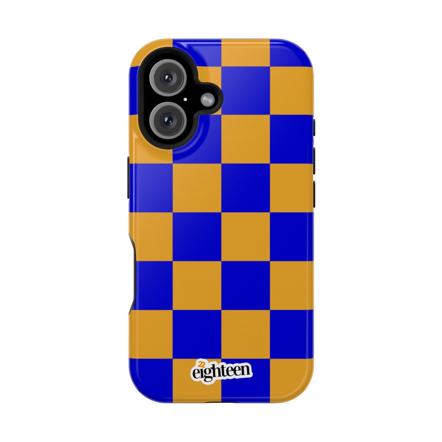 Royal Blue & Gold Checkered MagSafe Tough Case
