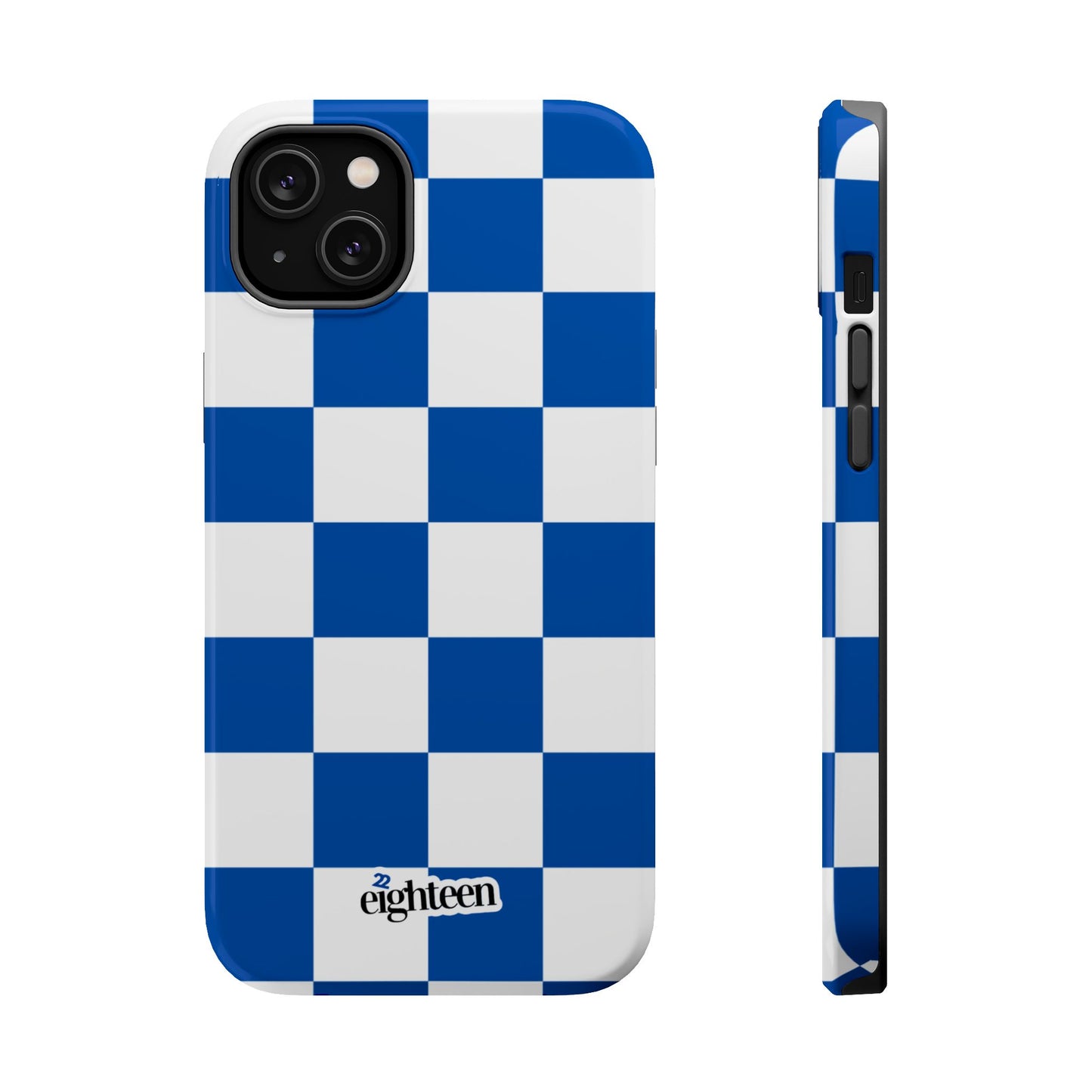 Royal Blue & White Sorority Checkered MagSafe Tough Case