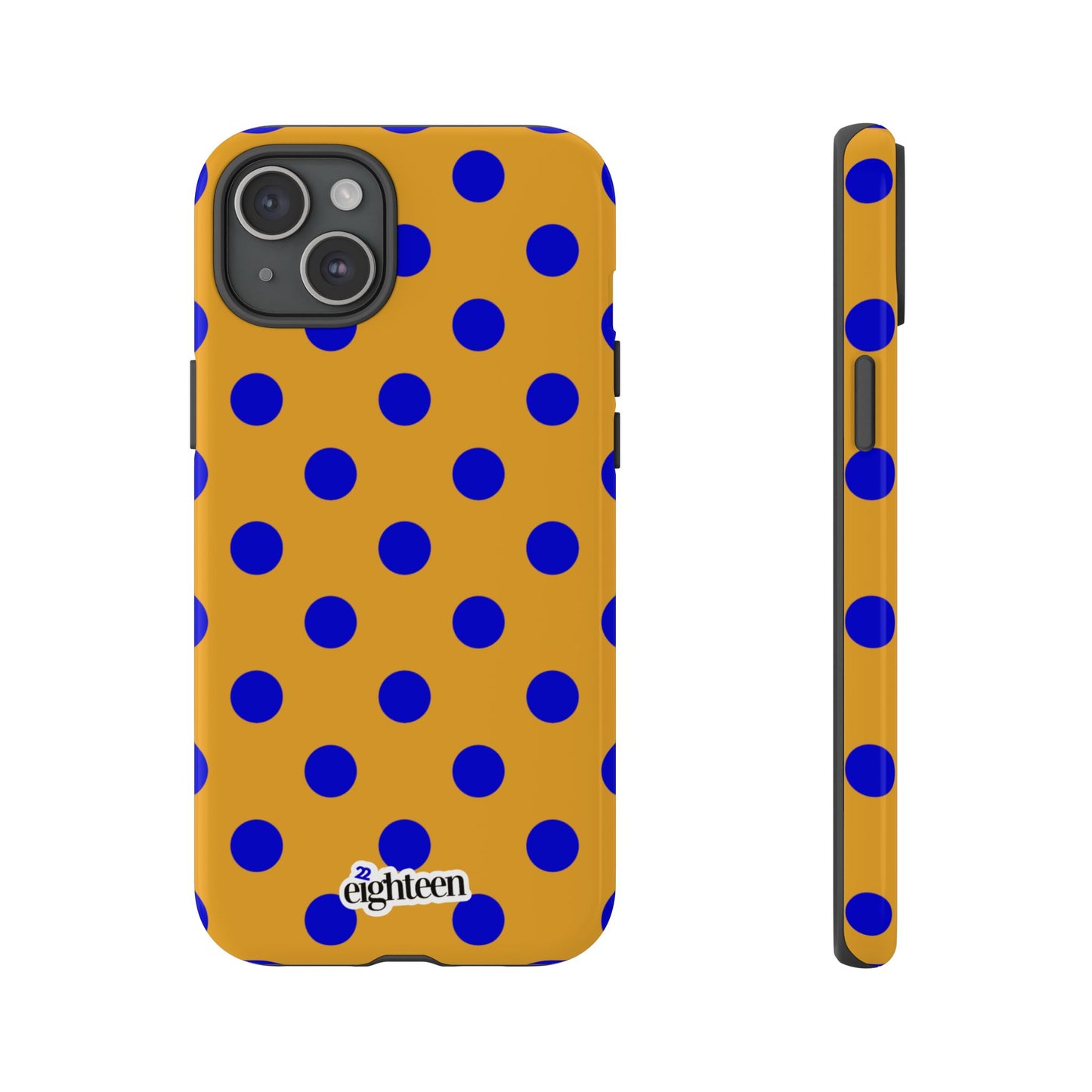 Royal Blue & Gold Polka Dot Tough Phone Case