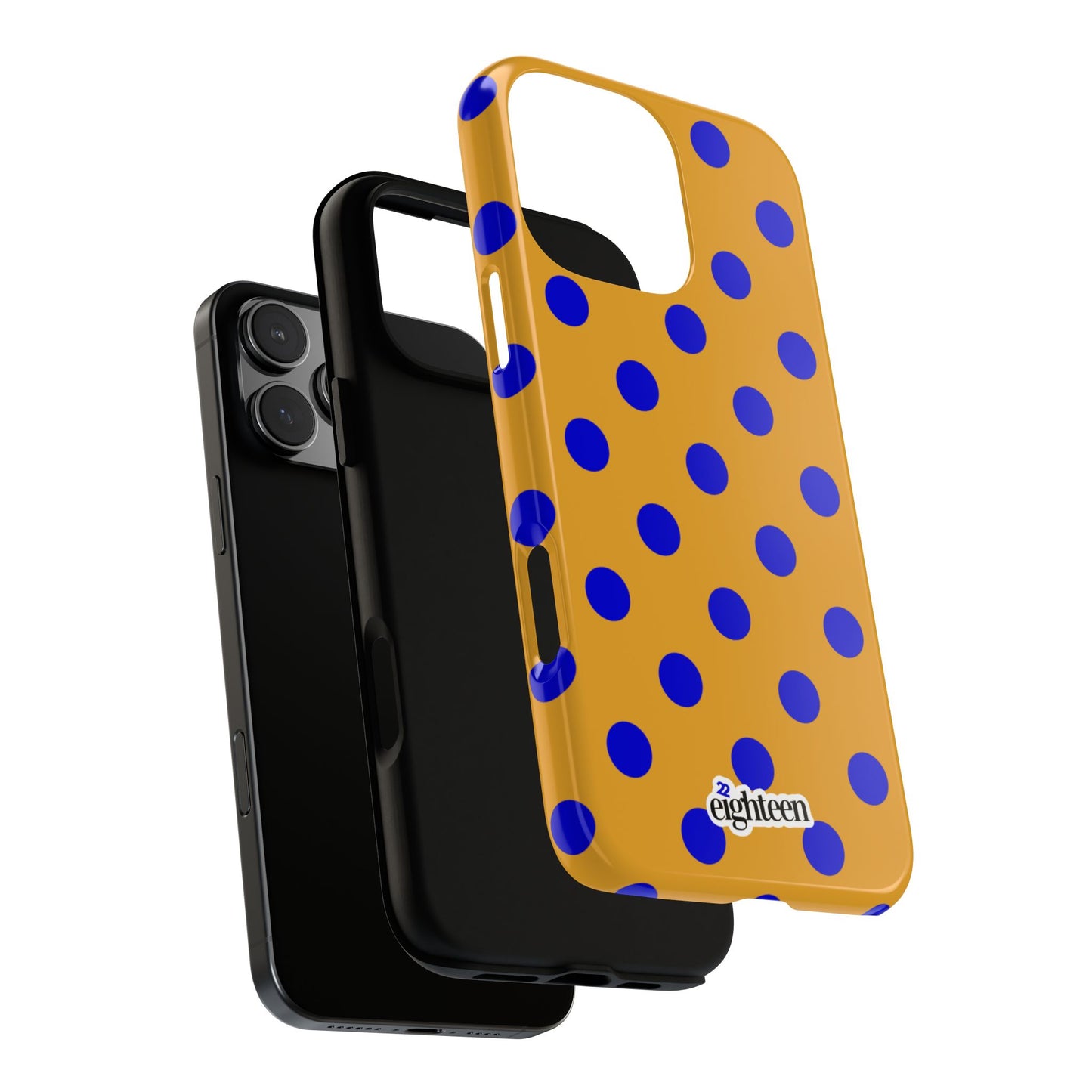 Royal Blue & Gold Polka Dot Tough Phone Case