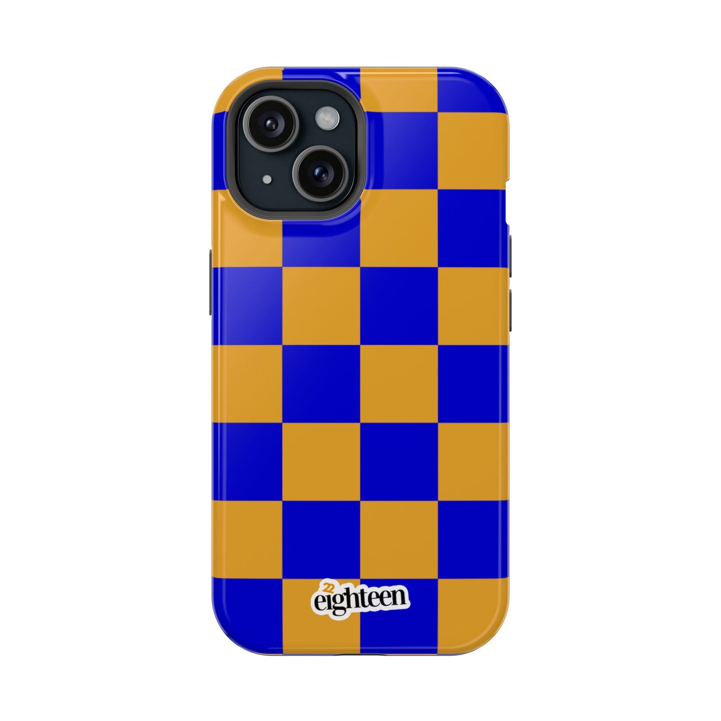 Royal Blue & Gold Checkered MagSafe Tough Case