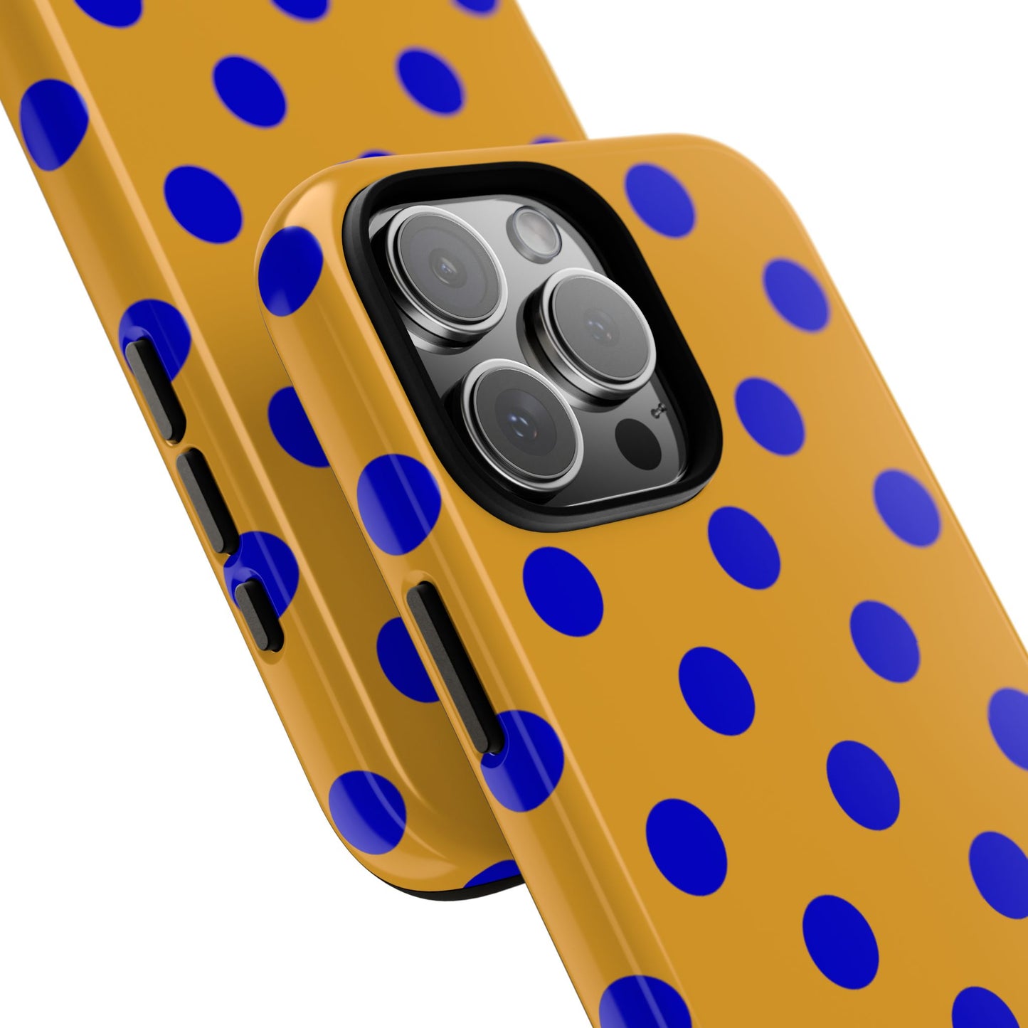 Royal Blue & Gold Polka Dot Tough Phone Case
