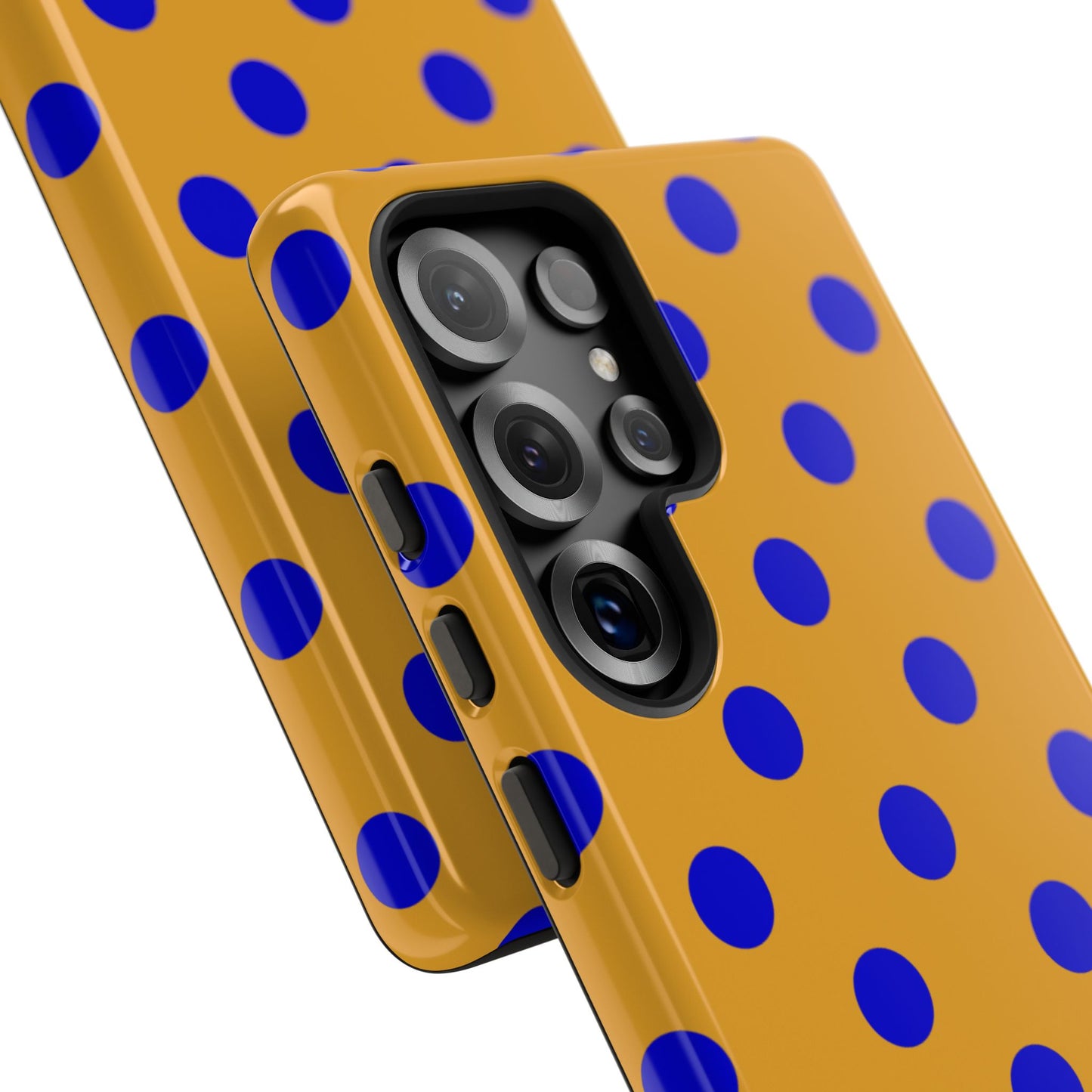 Royal Blue & Gold Polka Dot Tough Phone Case