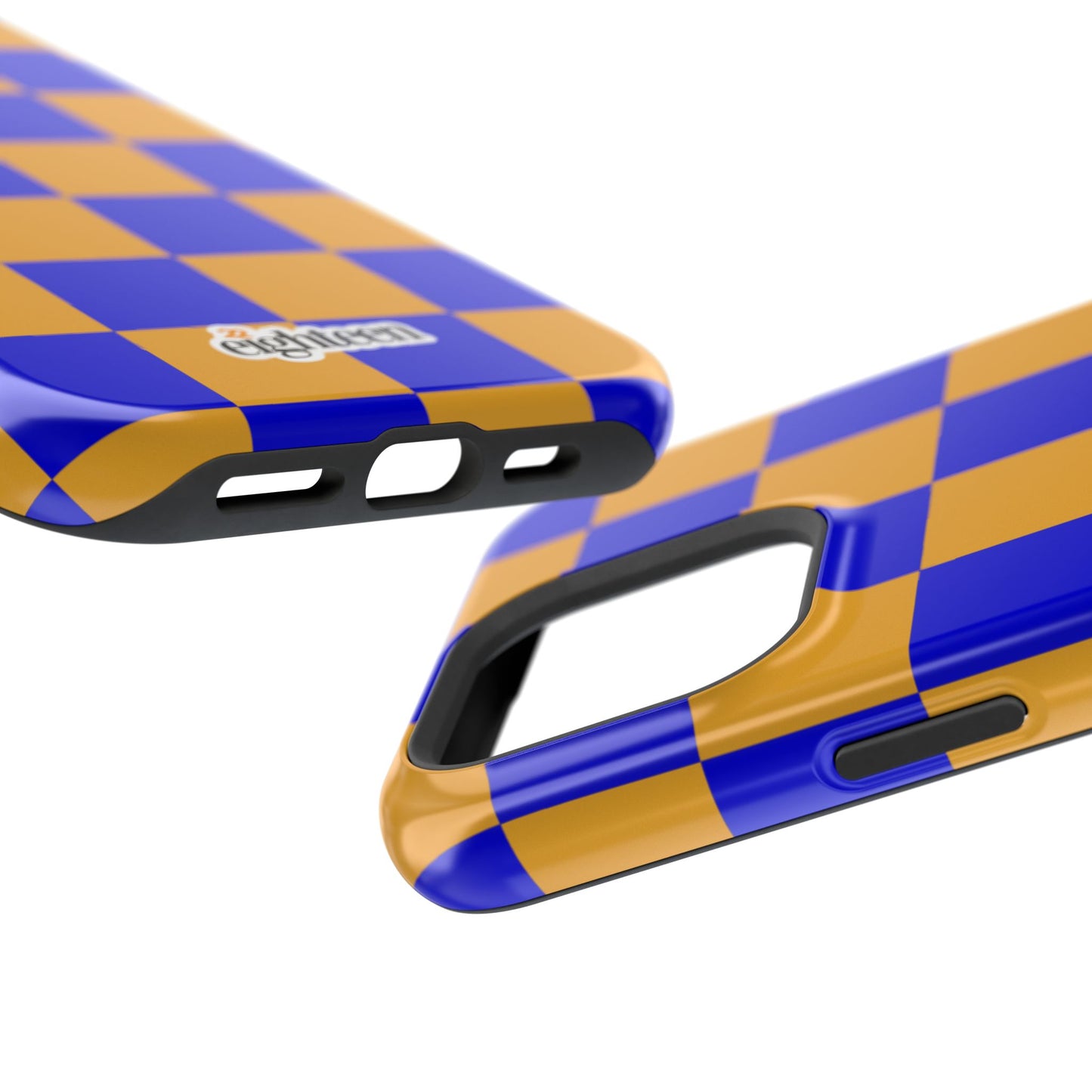 Royal Blue & Gold Checkered MagSafe Tough Case