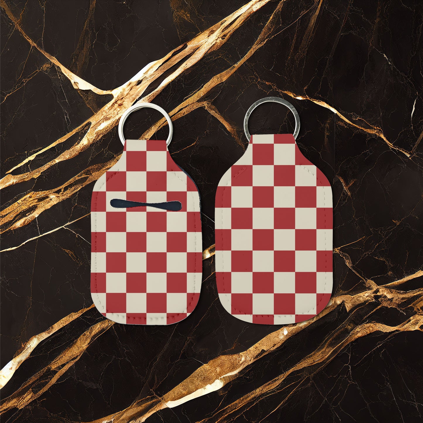 Black Sorority Checkered Hand Sanitizer Keychain