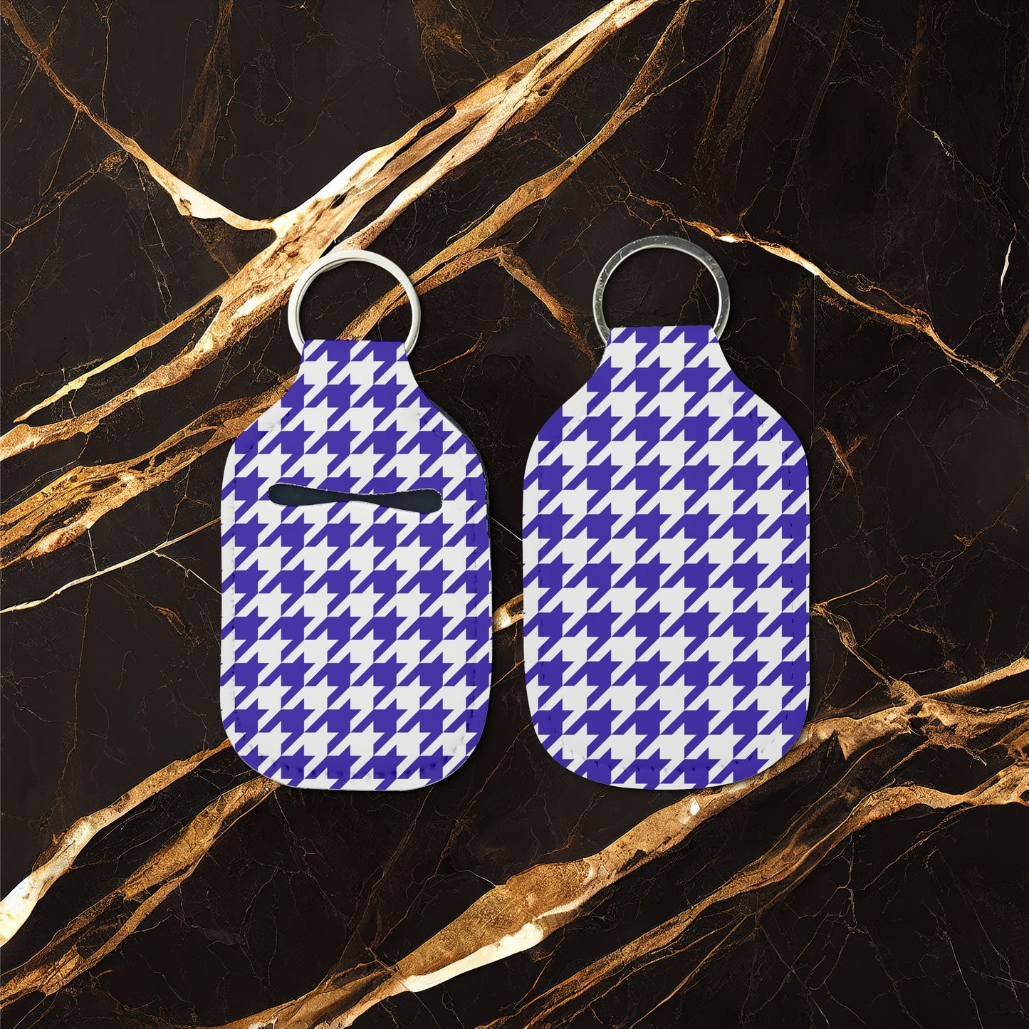 Black Sorority Houndstooth Hand Sanitizer Keychain