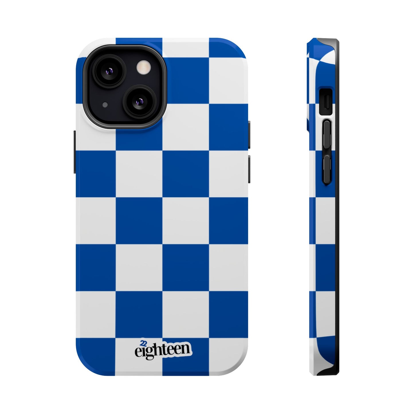 Royal Blue & White Sorority Checkered MagSafe Tough Case