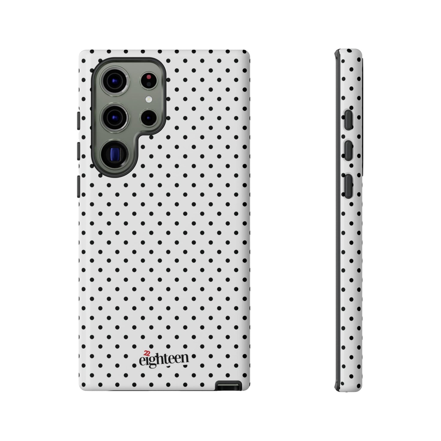 White Dotty Tough Phone Case