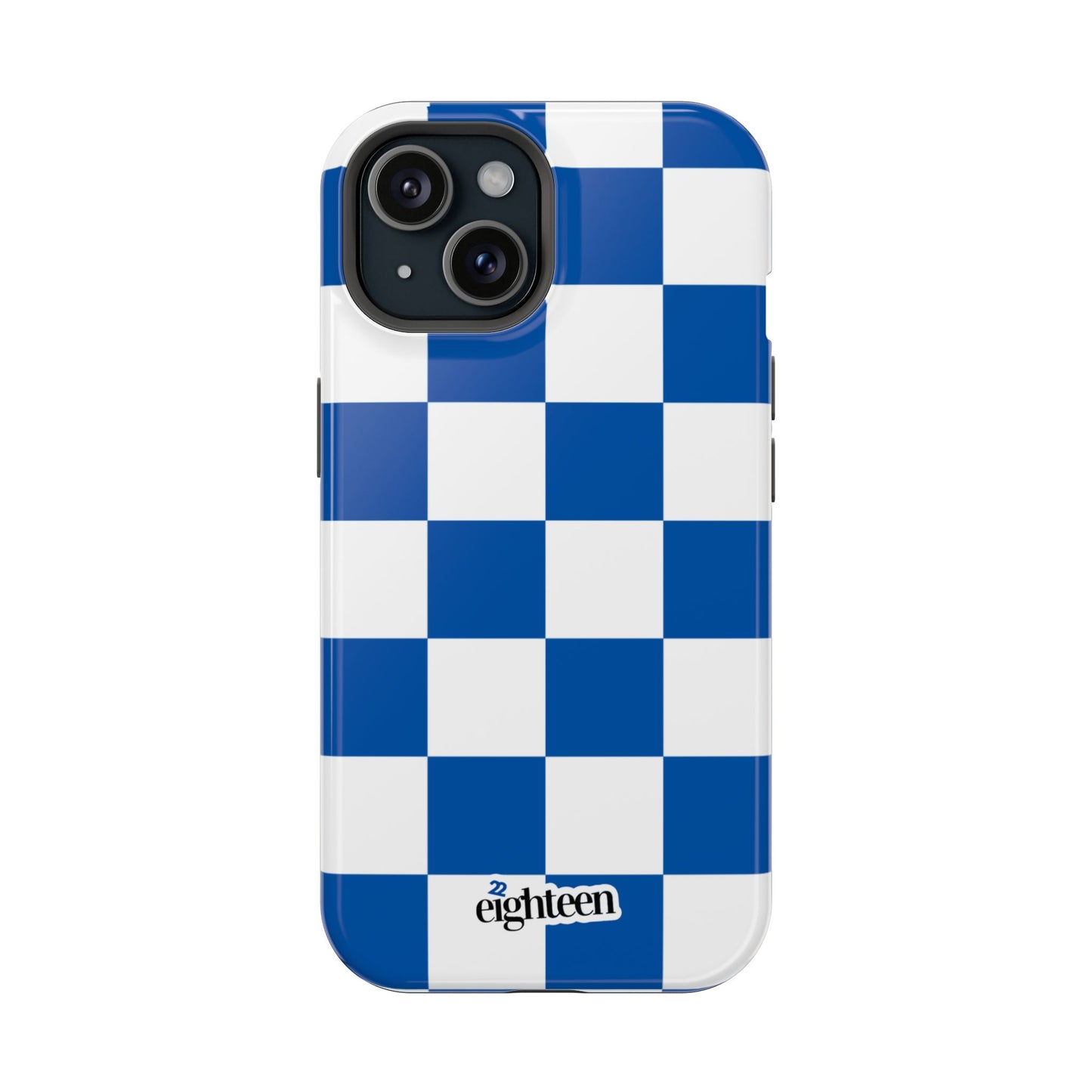 Royal Blue & White Sorority Checkered MagSafe Tough Case