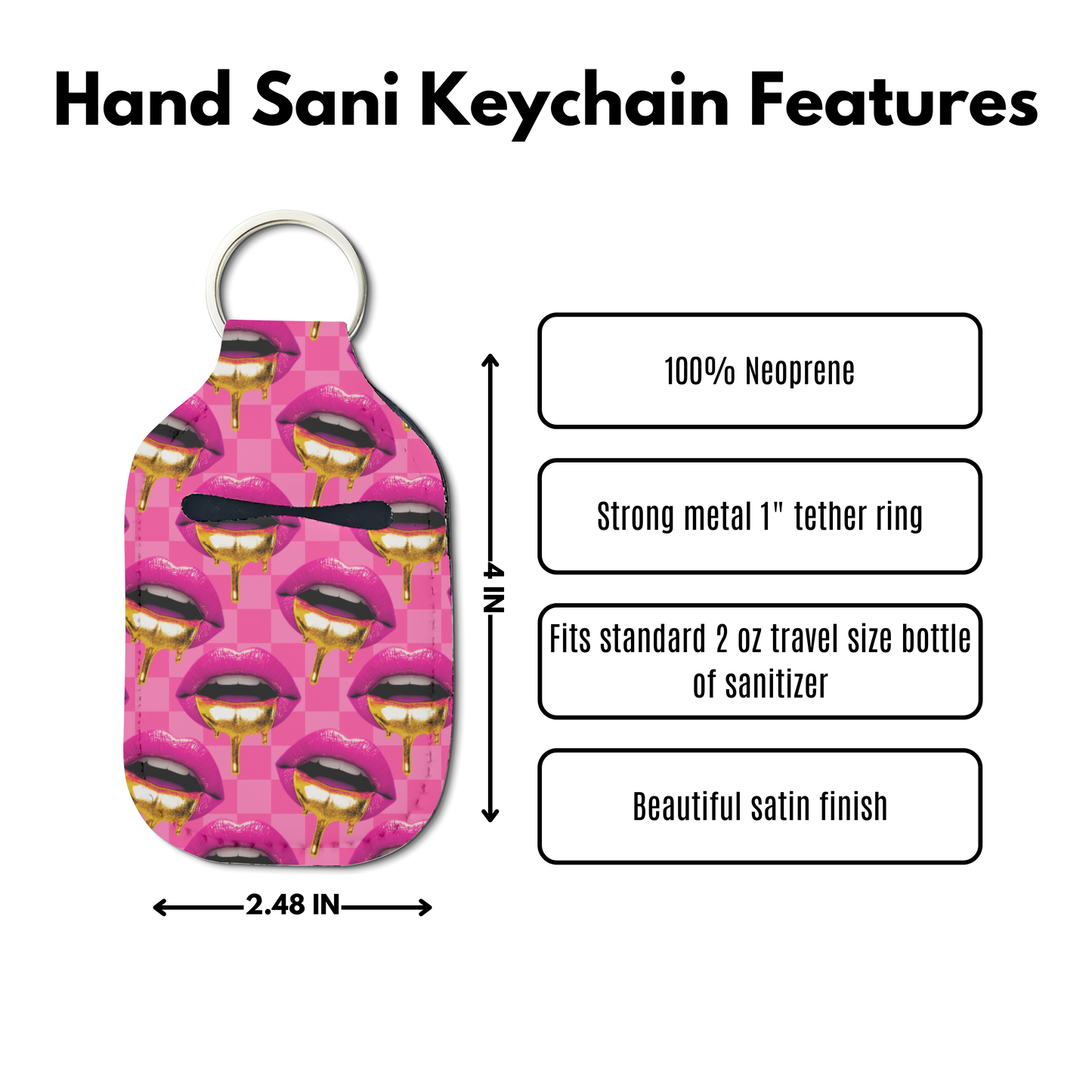 Ms. Pouty Hand Sanitizer Keychain