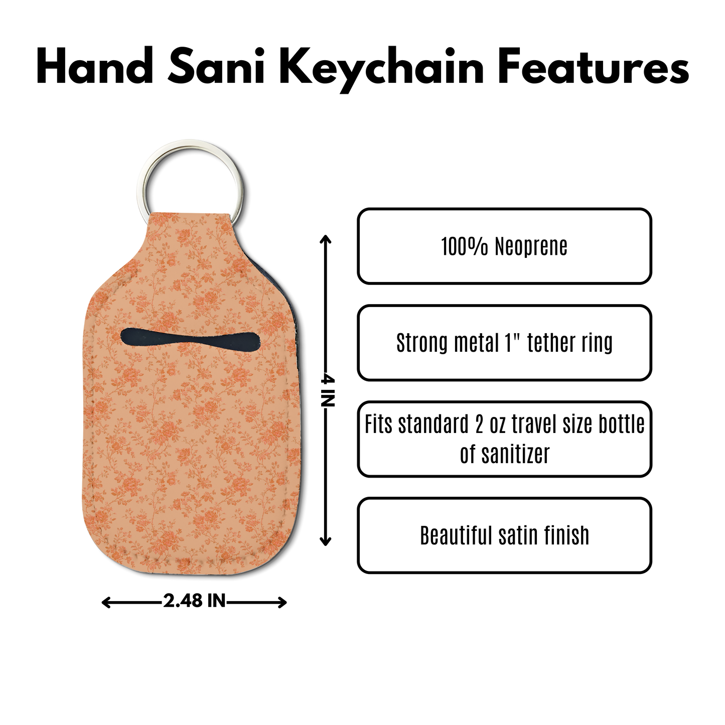 Brown Sugar Bloom Hand Sanitizer Keychain