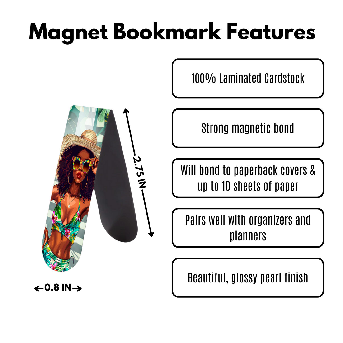 Summer Paradise Magnetic Bookmark 3-PK