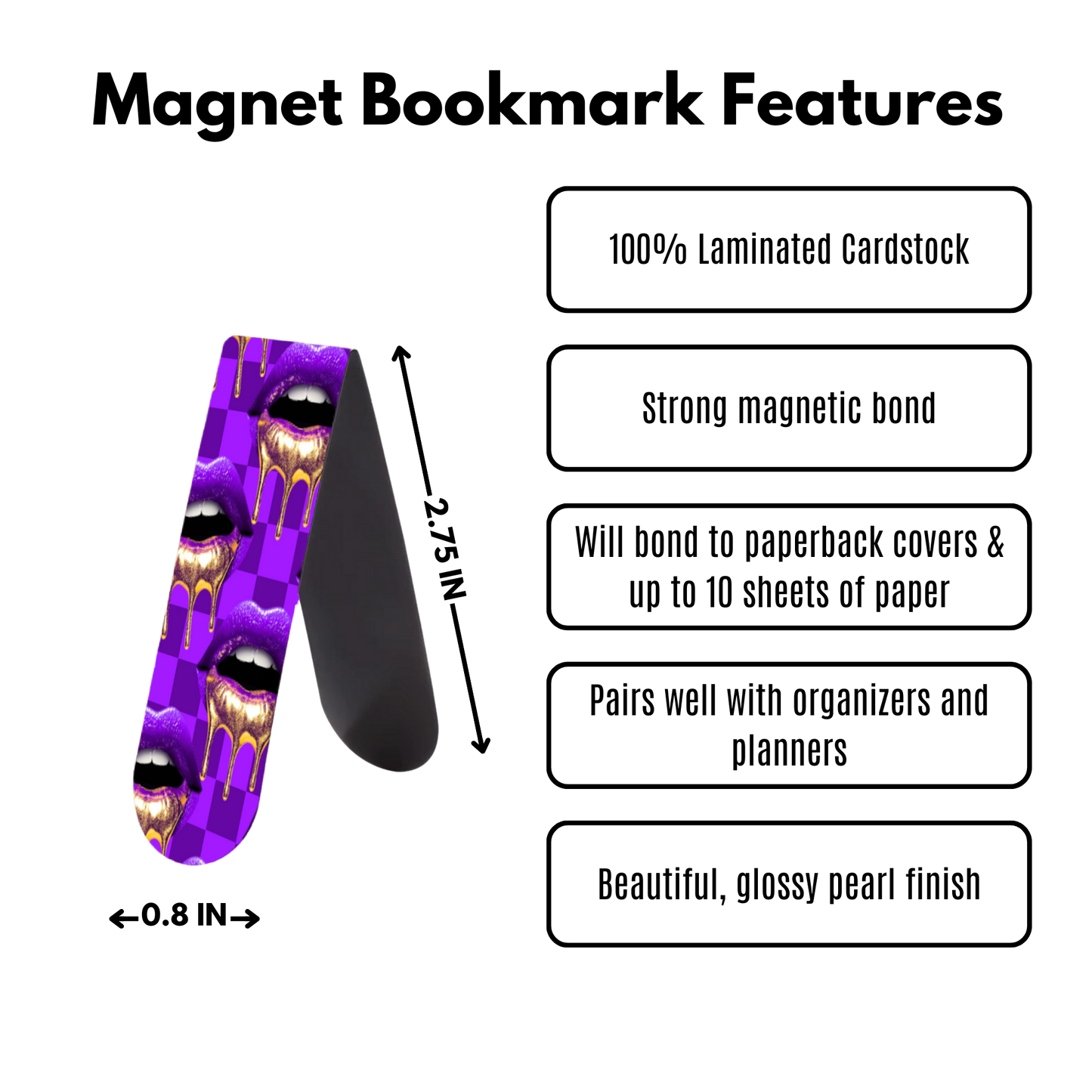 Pouty Lip Magnetic Bookmark 3-PK