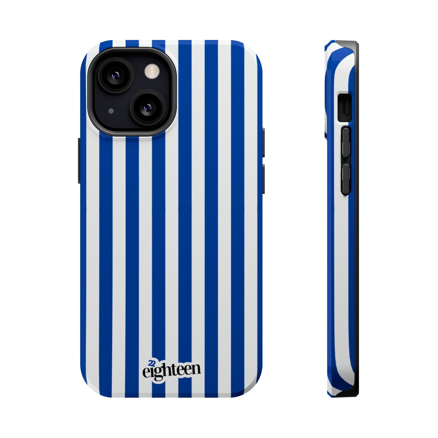 Royal Blue & White Sorority Stripe MagSafe Tough Case