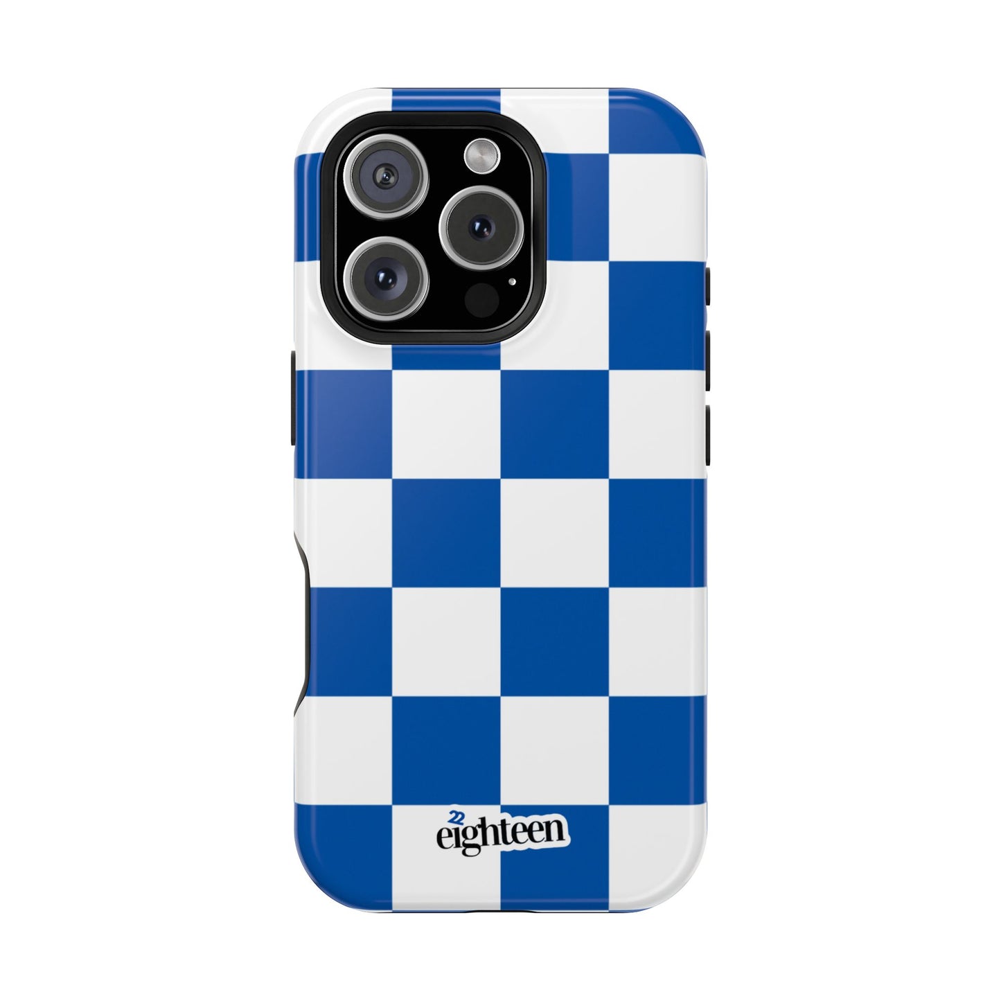 Royal Blue & White Sorority Checkered MagSafe Tough Case