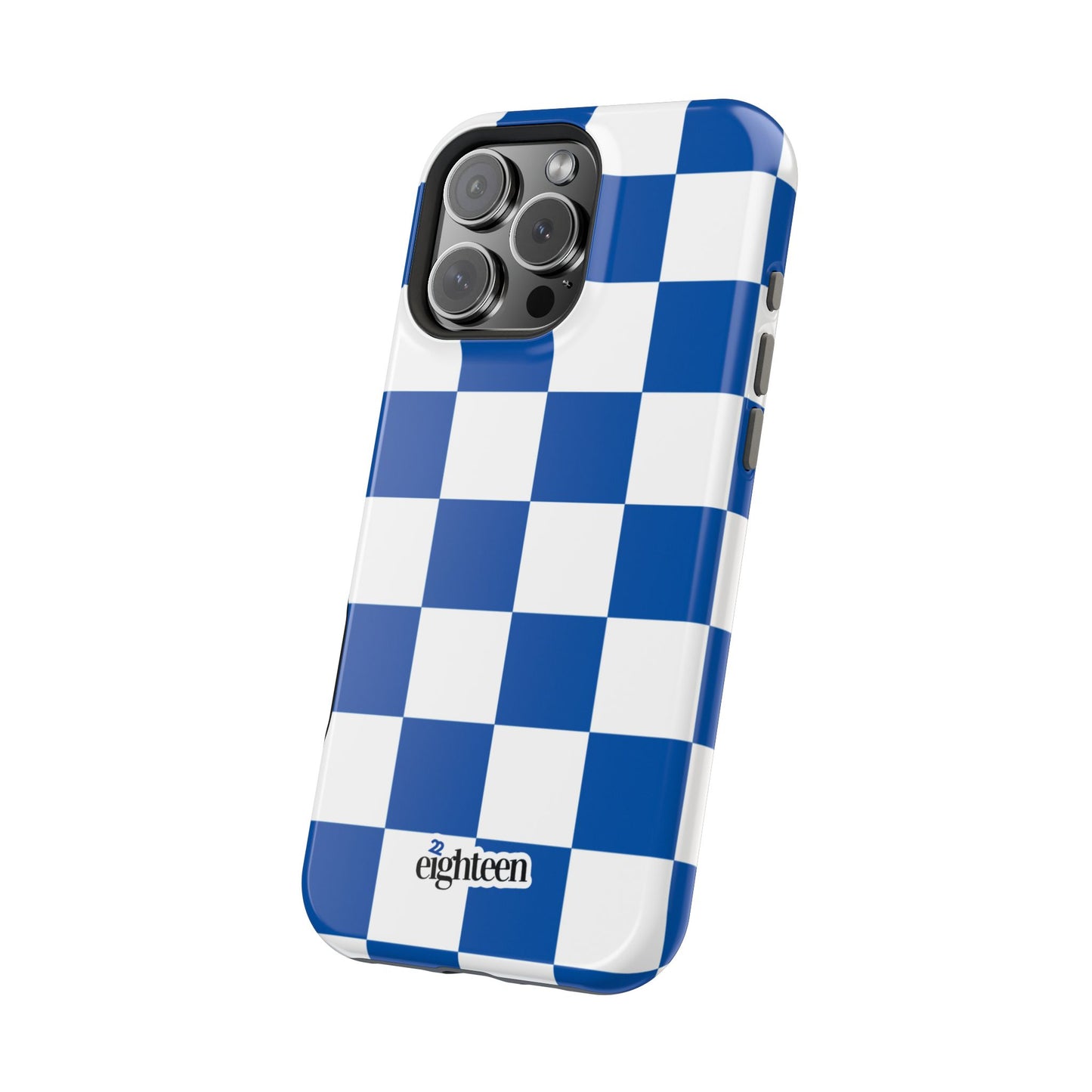 Royal Blue & White Sorority Checkered MagSafe Tough Case