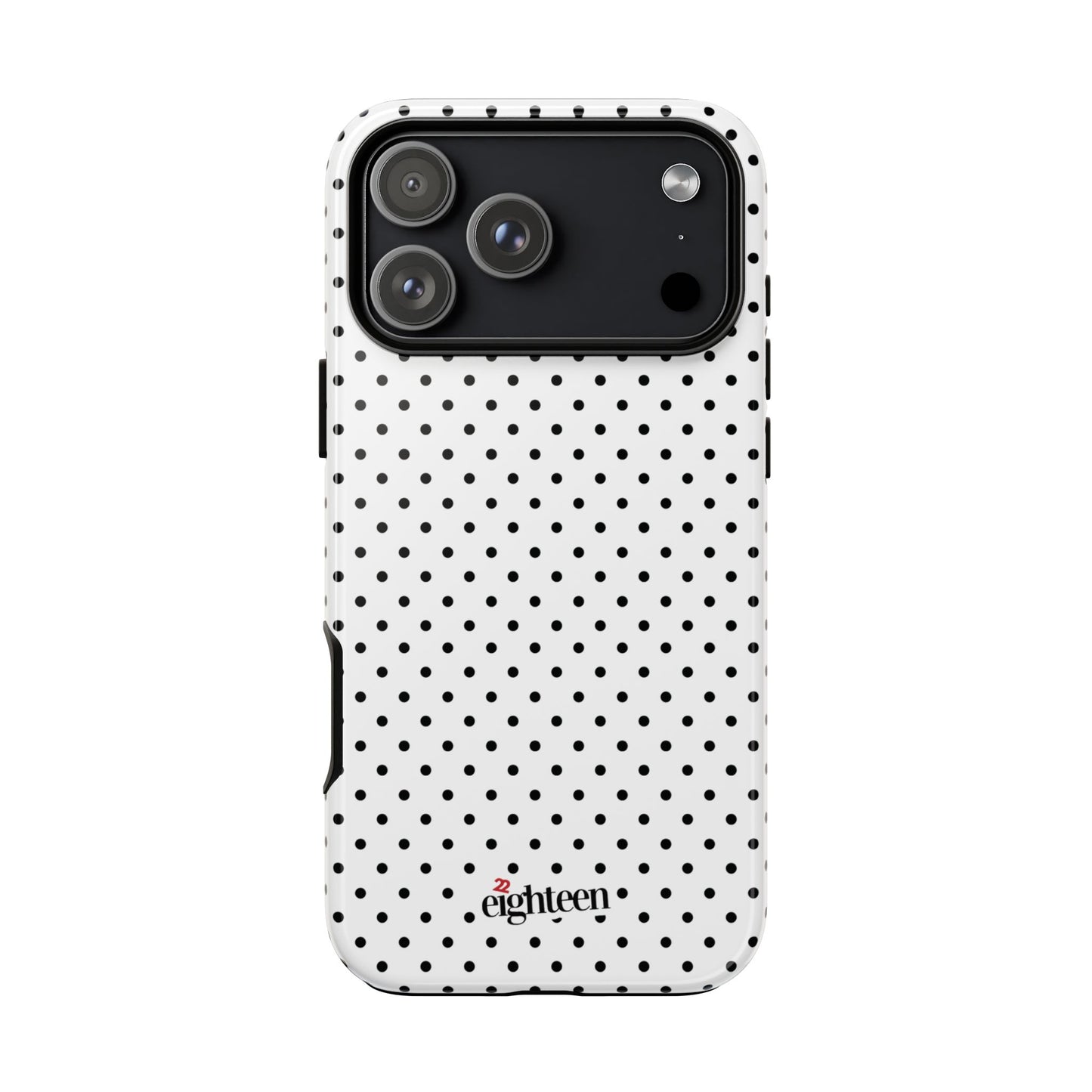 White Dotty Tough Phone Case