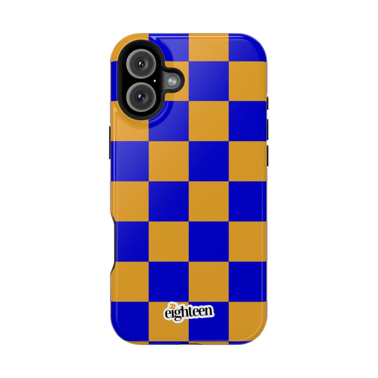 Royal Blue & Gold Checkered MagSafe Tough Case