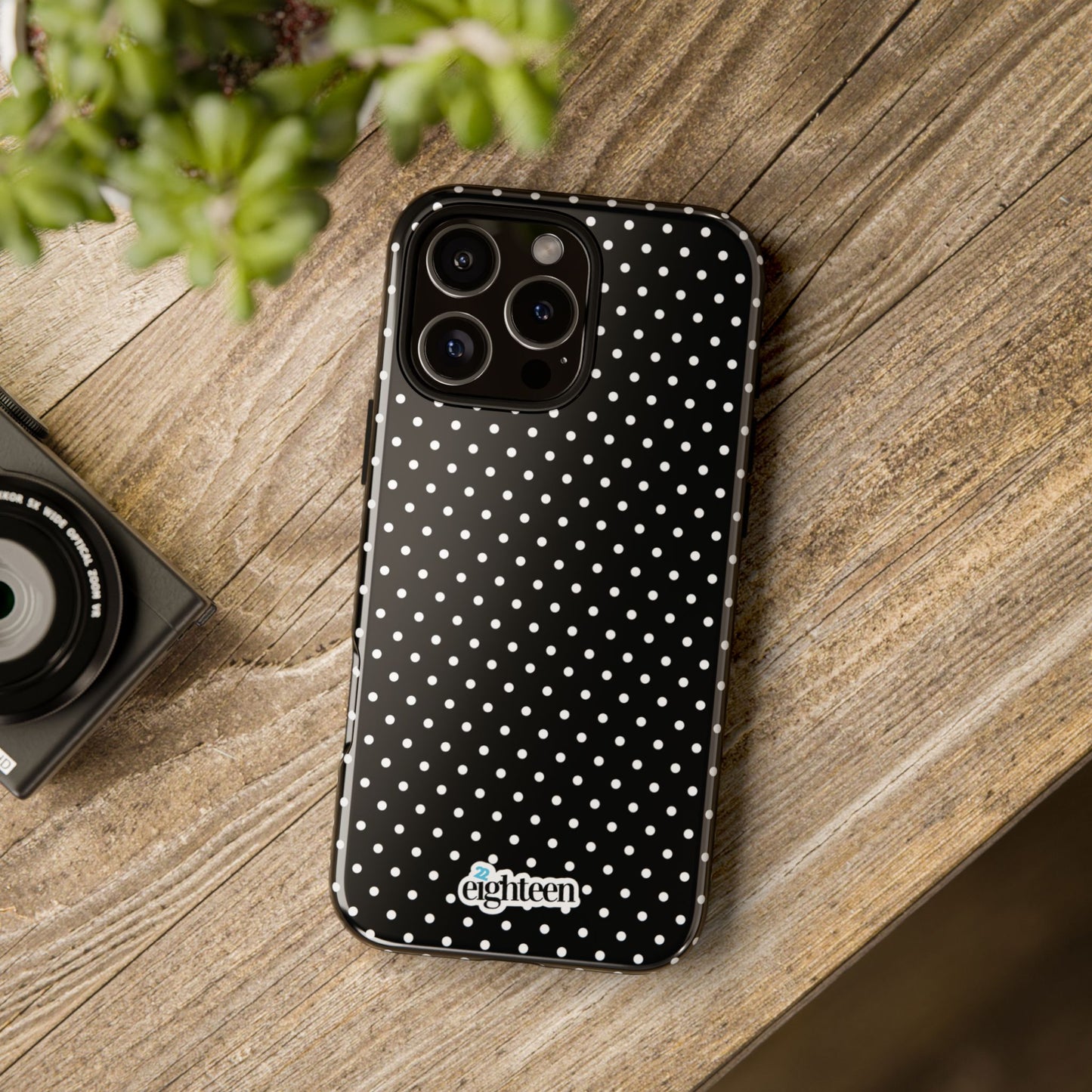 Black Dotty Tough Phone Case
