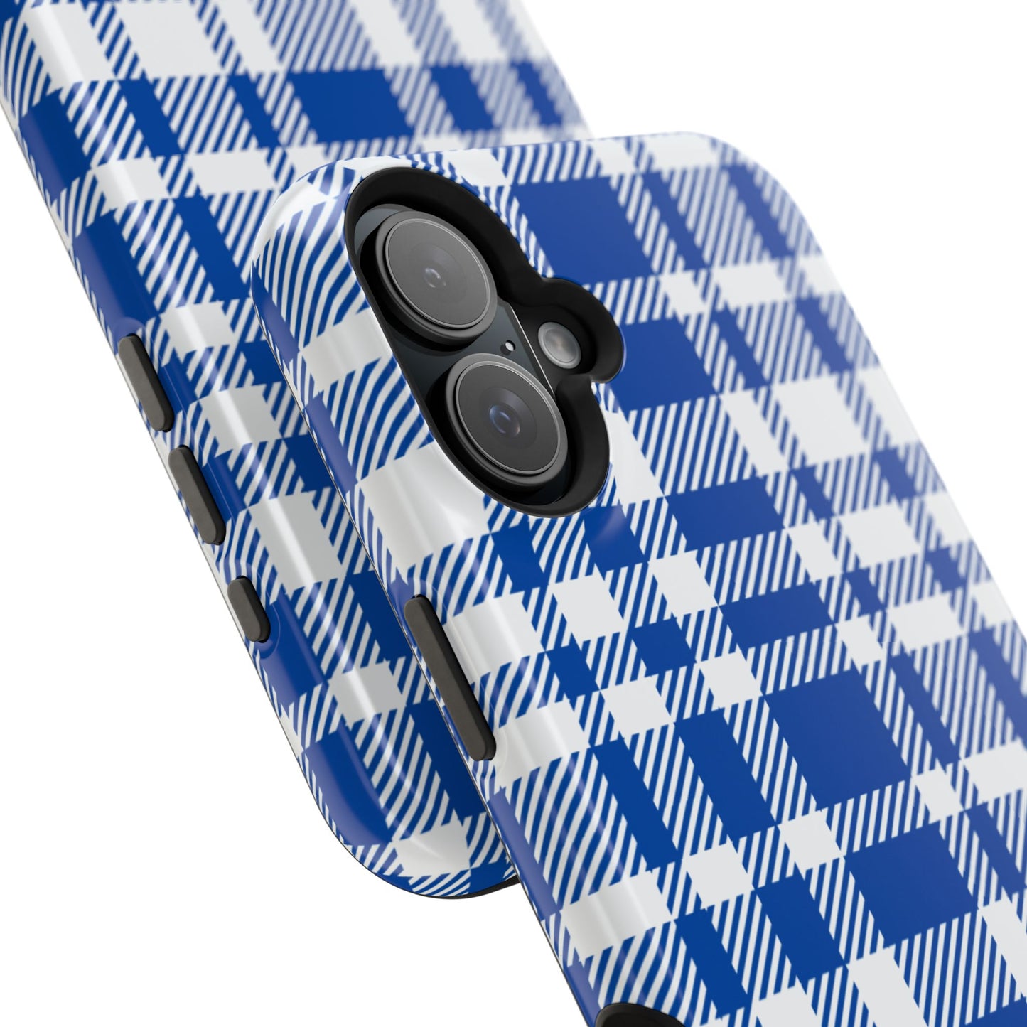 Royal Blue & White Plaid MagSafe Tough Case
