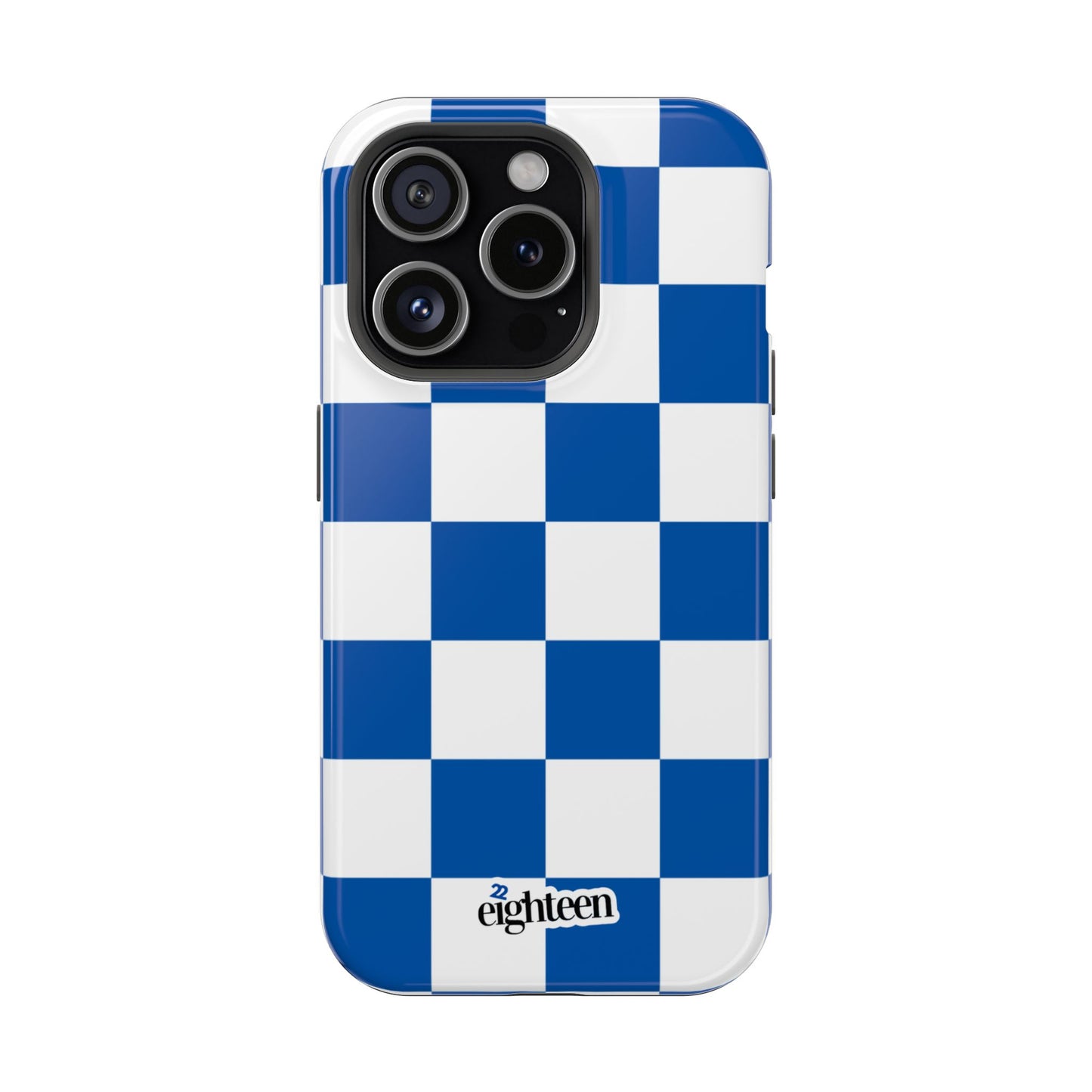 Royal Blue & White Sorority Checkered MagSafe Tough Case
