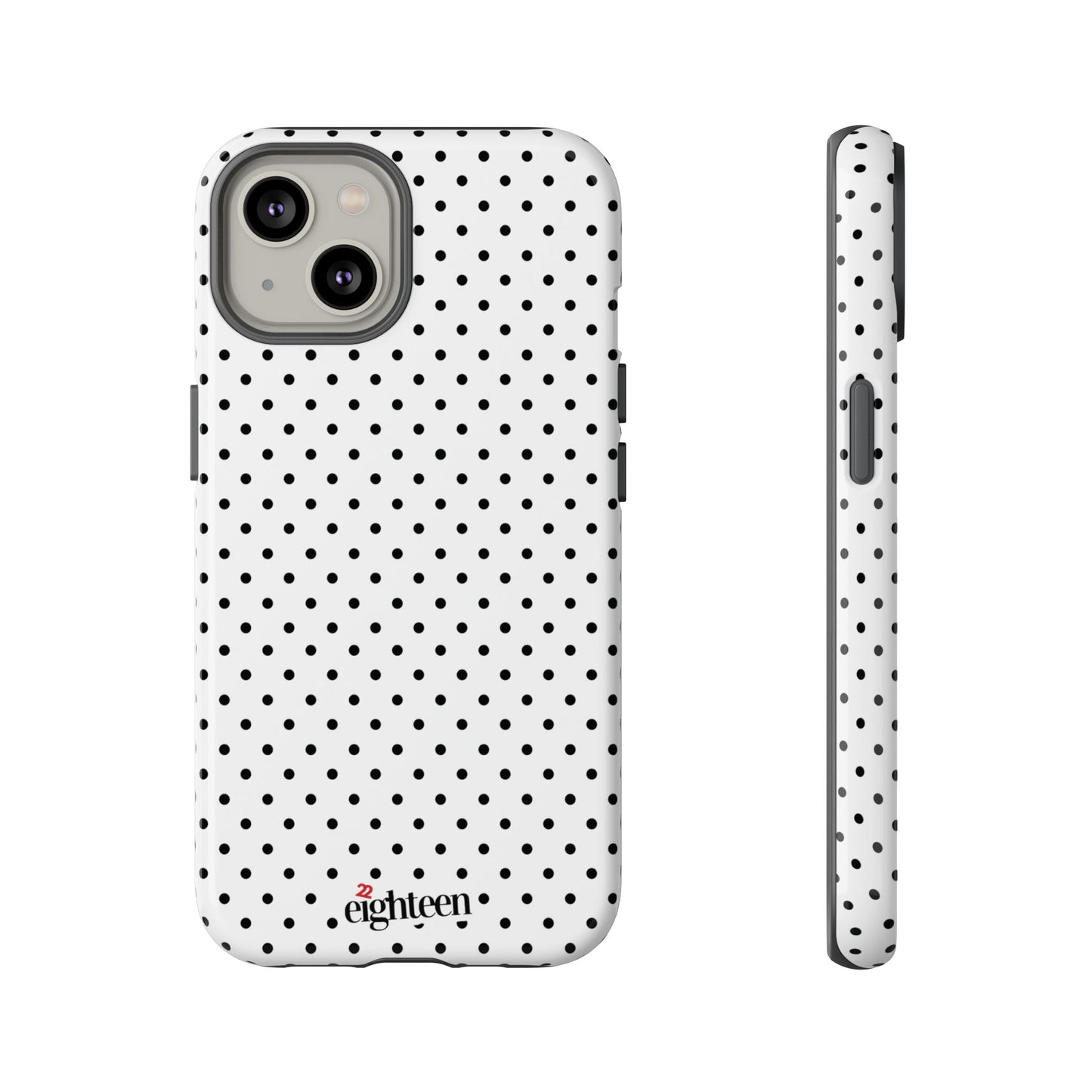 White Dotty Tough Phone Case