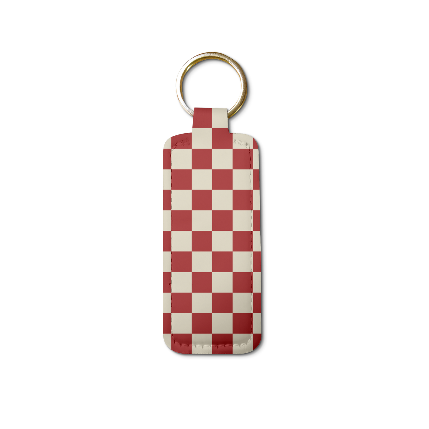Black Sorority Checkered Lip Balm Pouch Keychain