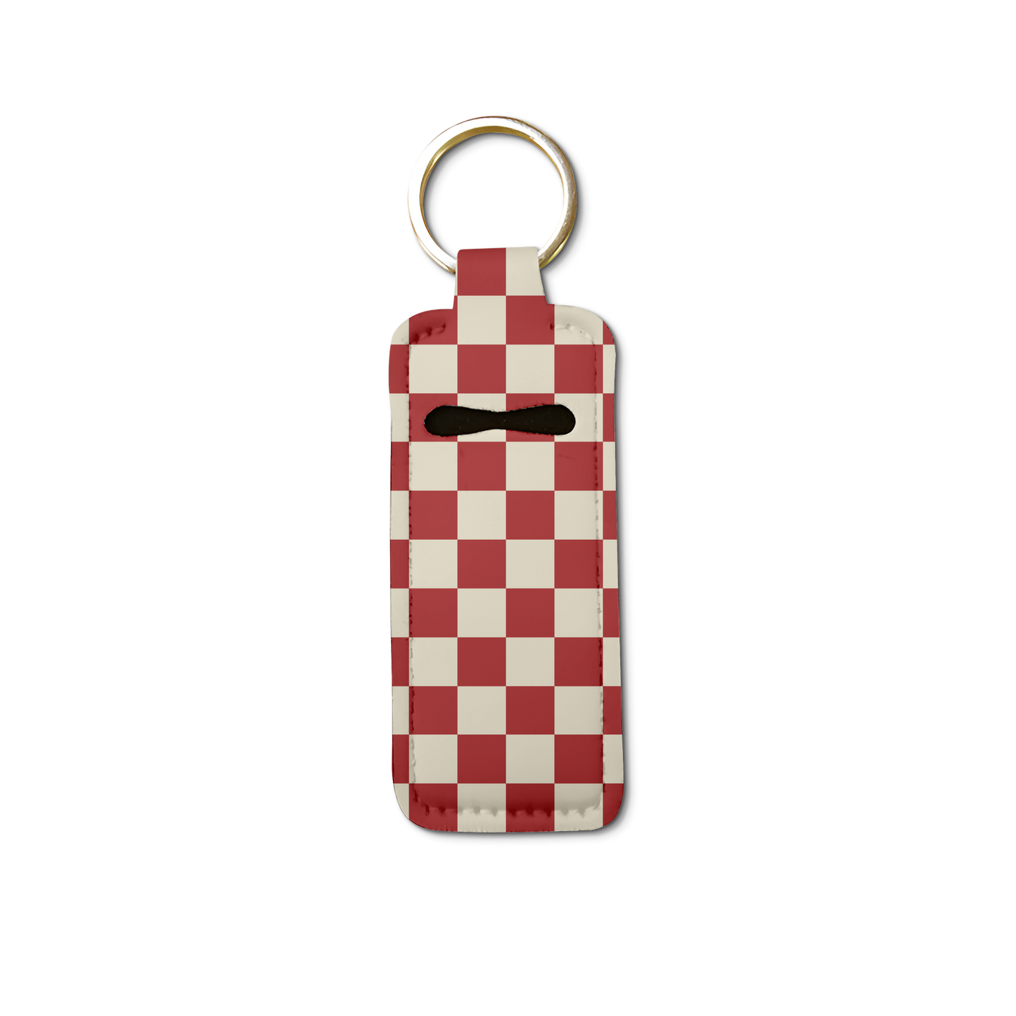 Black Sorority Checkered Lip Balm Pouch Keychain