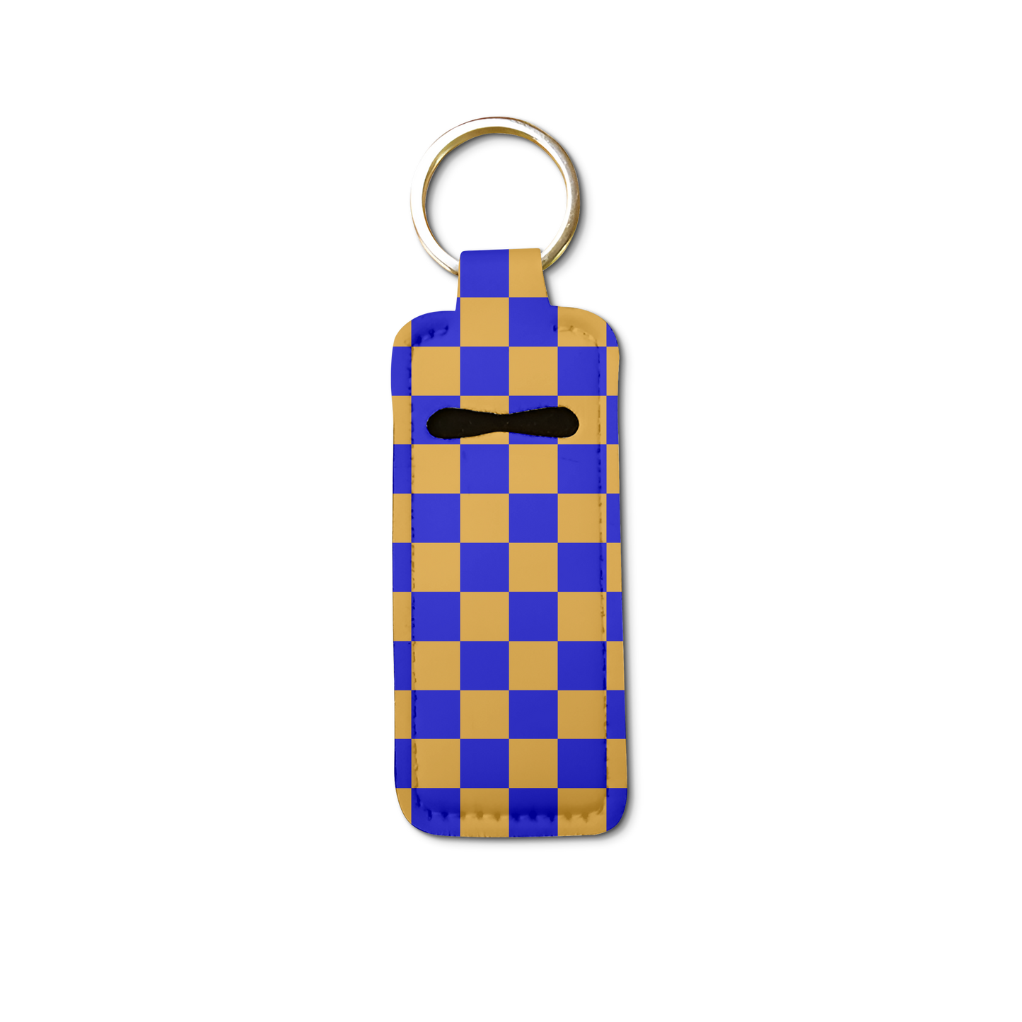 Black Sorority Checkered Lip Balm Pouch Keychain