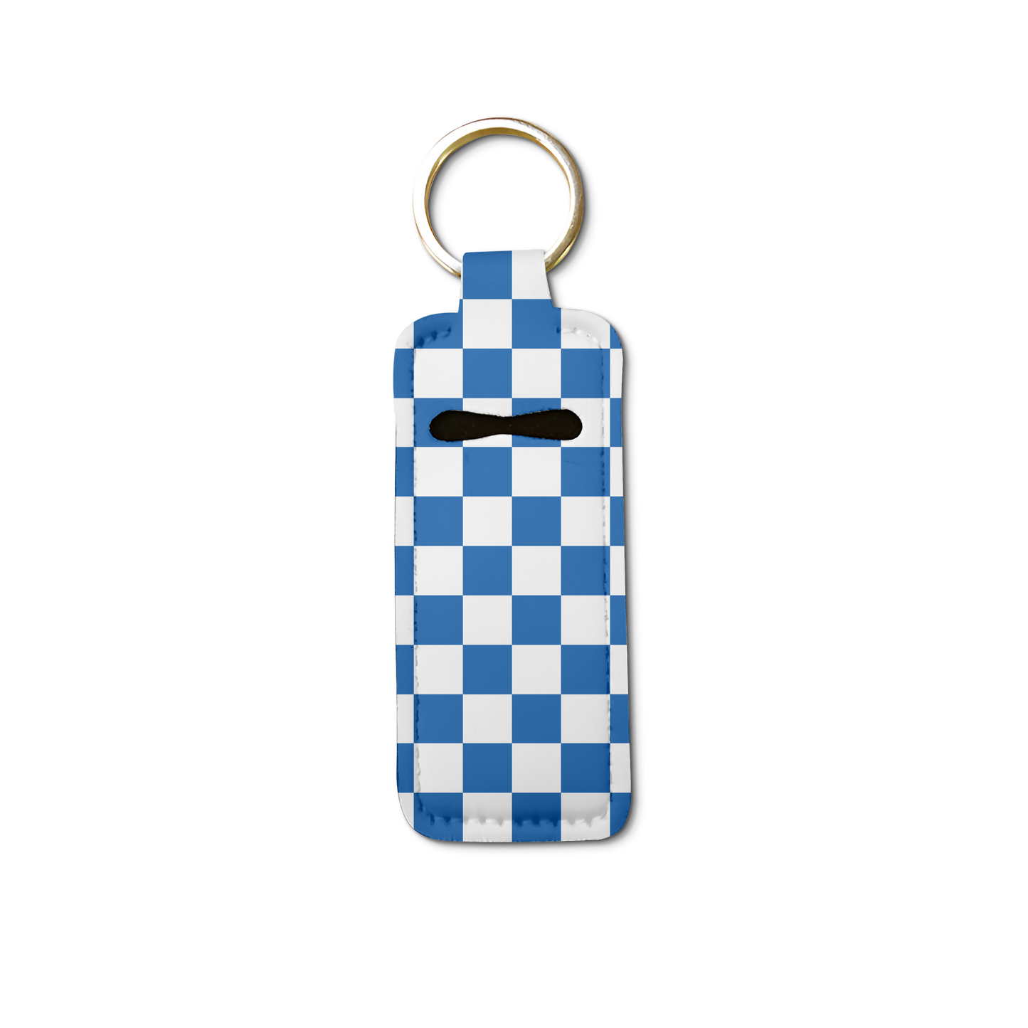 Black Sorority Checkered Lip Balm Pouch Keychain