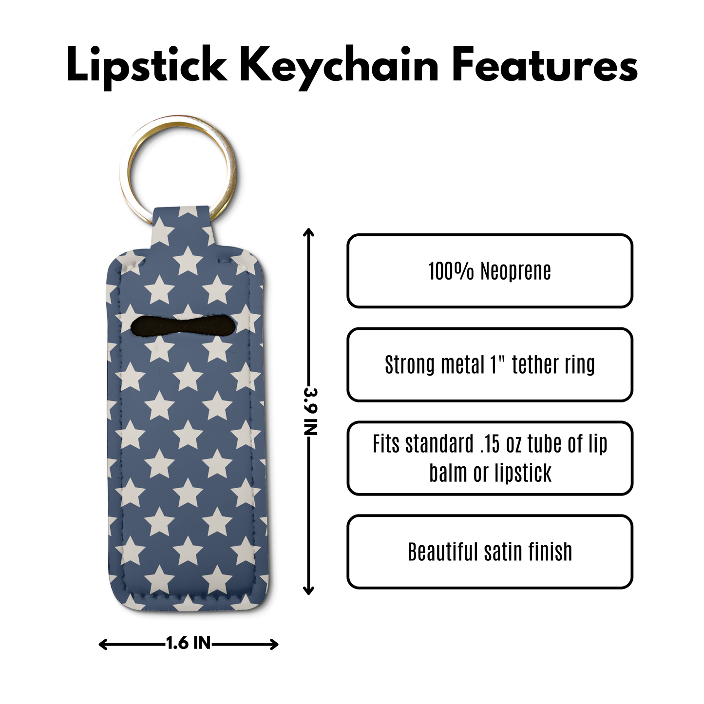 Country Star Lip Balm Pouch Keychain