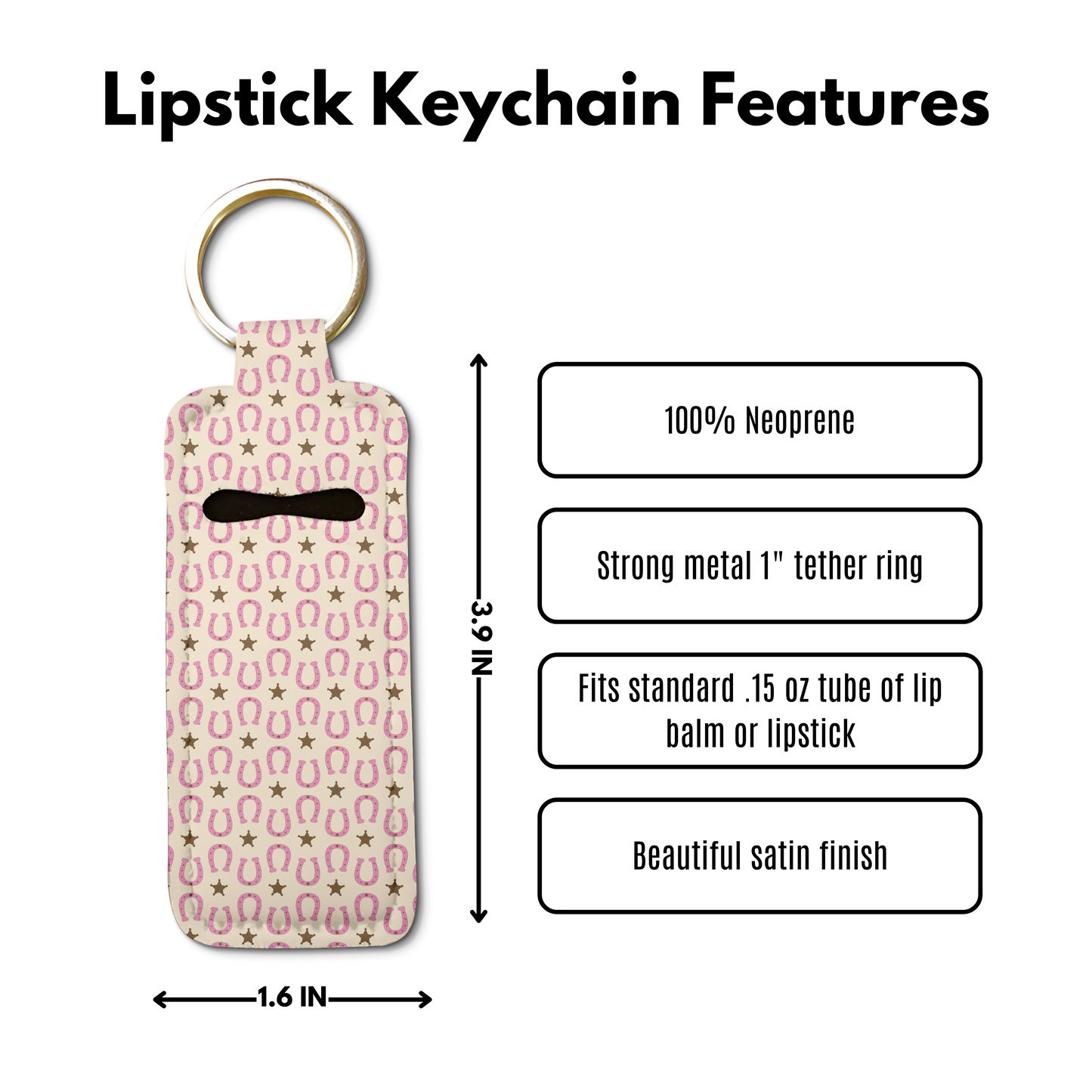 Pink Rodeo Lip Balm Pouch Keychain