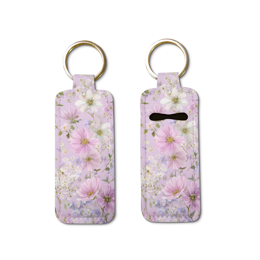 Lilac Whisper Lip Balm Pouch Keychain