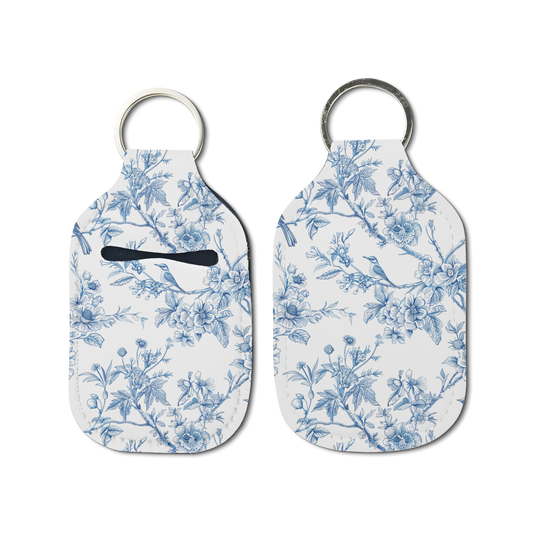 Porcelain Bloom Hand Sanitizer Keychain
