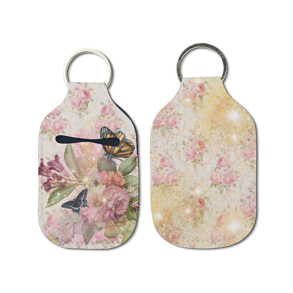 Vintage Bloom Hand Sanitizer Keychain