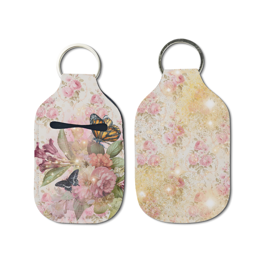 Vintage Bloom Hand Sanitizer Keychain