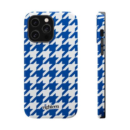 Royal Blue & White Sorority Houndstooth MagSafe Tough Case
