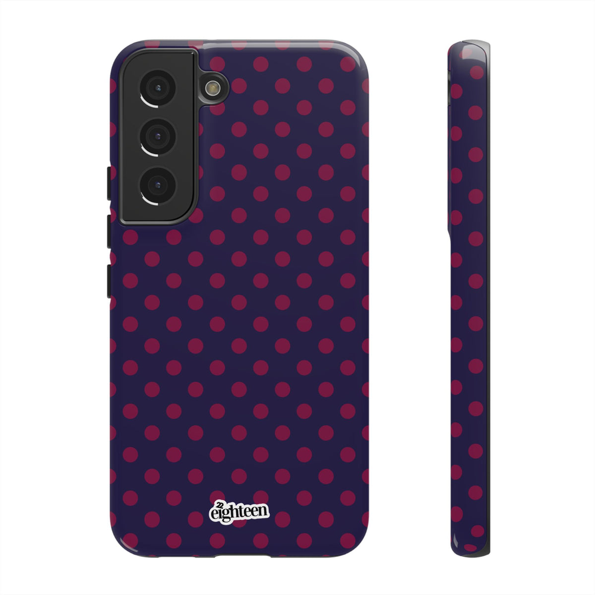 Night Blue & Burgundy Dot Theory Phone Case