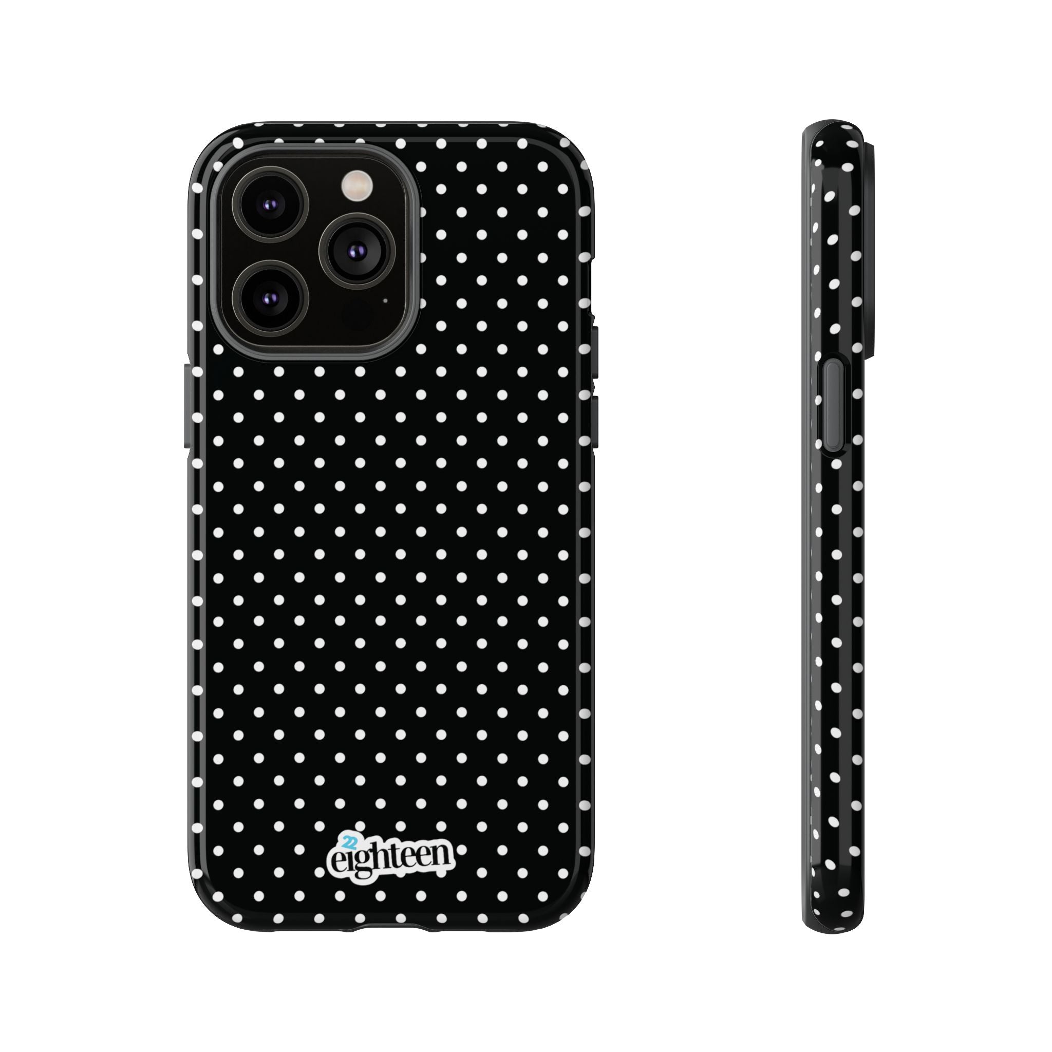 Black Dotty Tough Phone Case