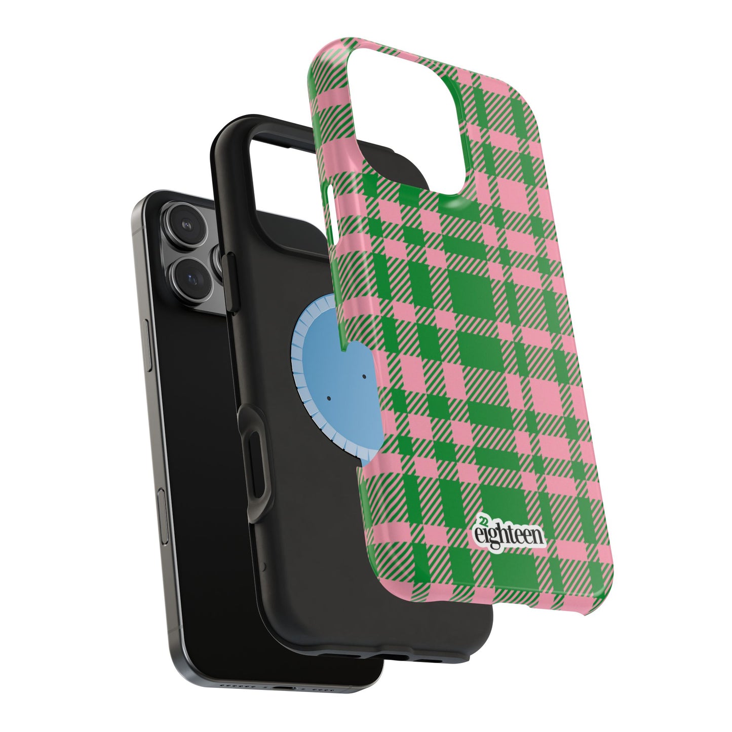 Pink Salmon & Apple Green Sorority Plaid MagSafe Tough Case