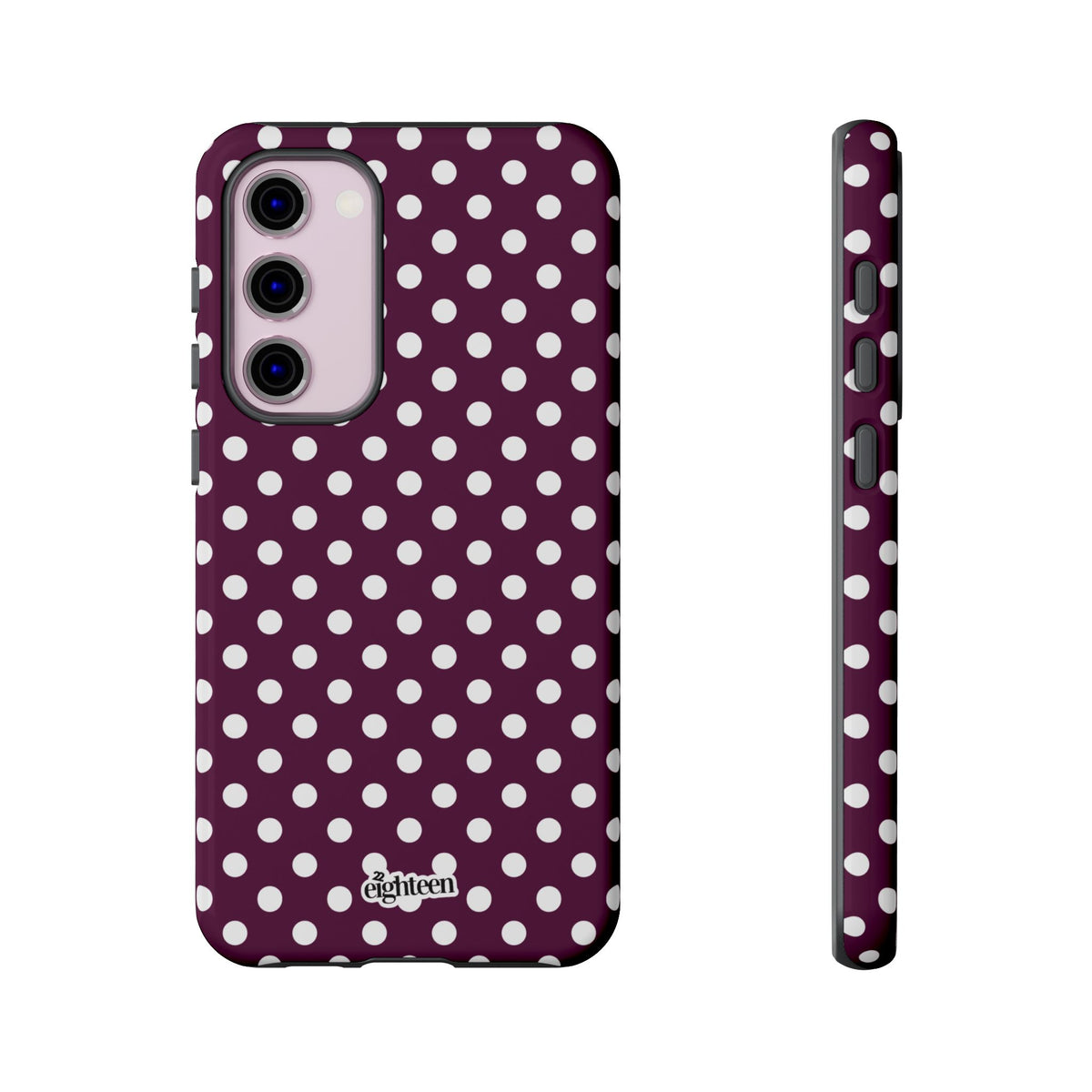 Maroon + White Dot Theory Phone Case