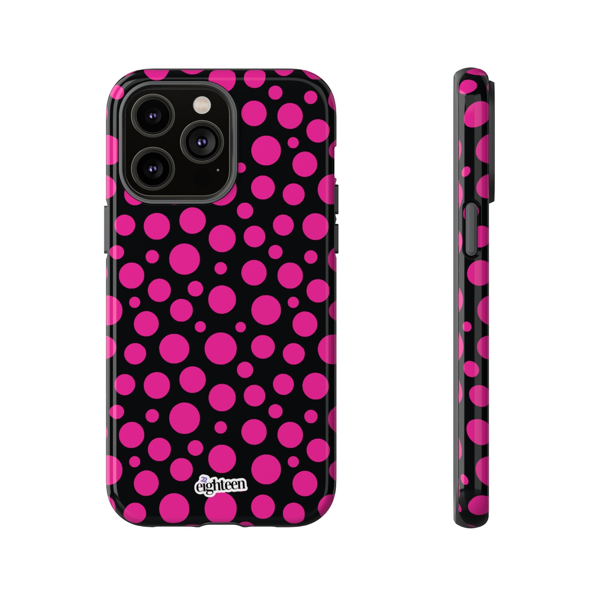 Black + Pink Poppy Tough Phone Case