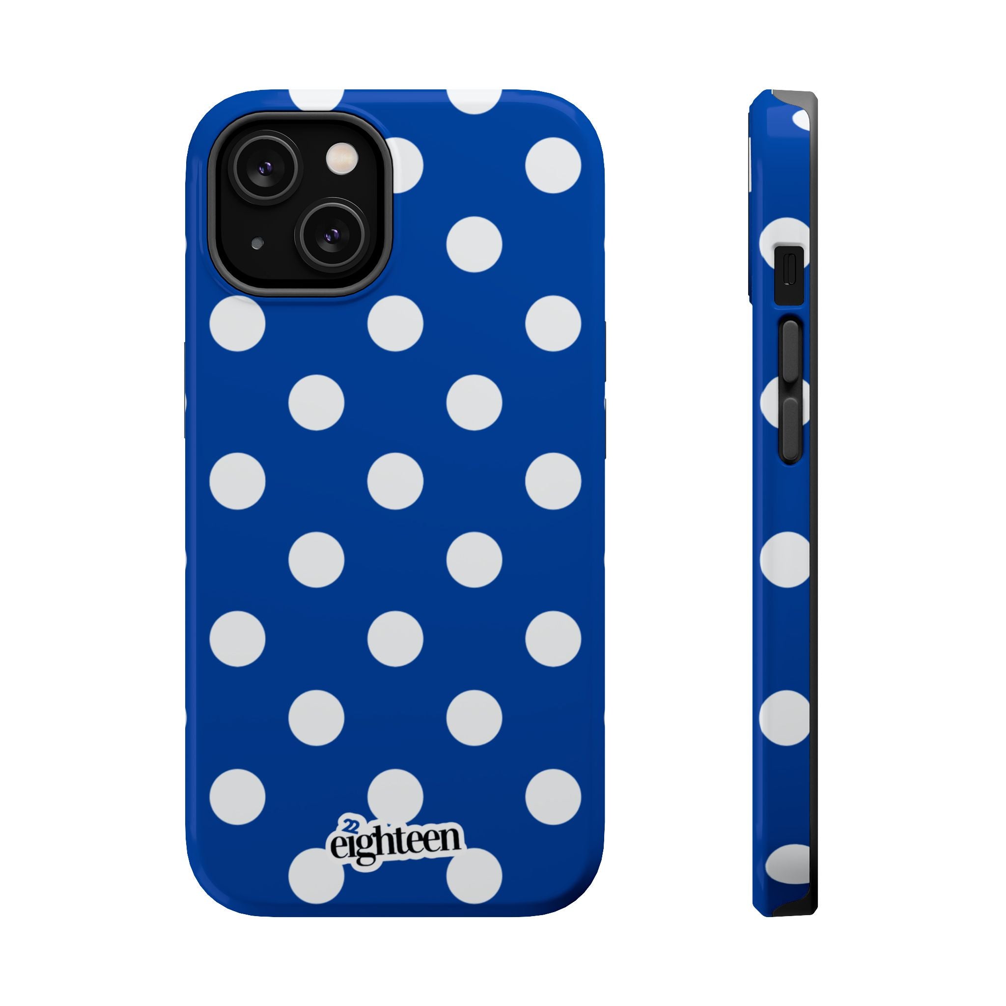 Royal Blue & White Polka Dot MagSafe Tough Case